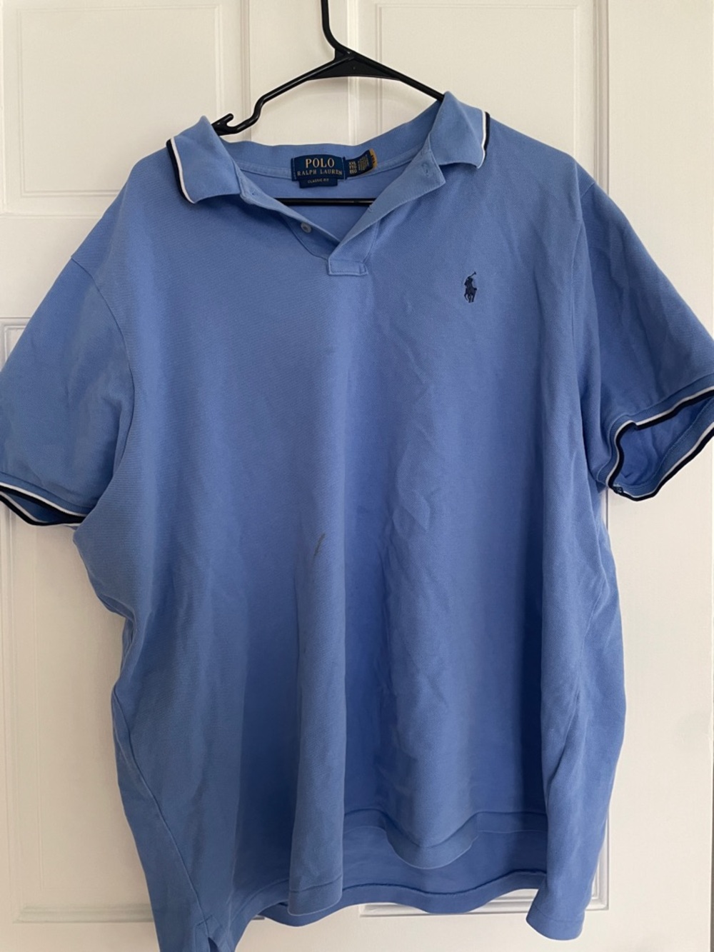 Polo by Ralph Lauren Blue Short-Sleeve Men’s Polo with Contrast Trim